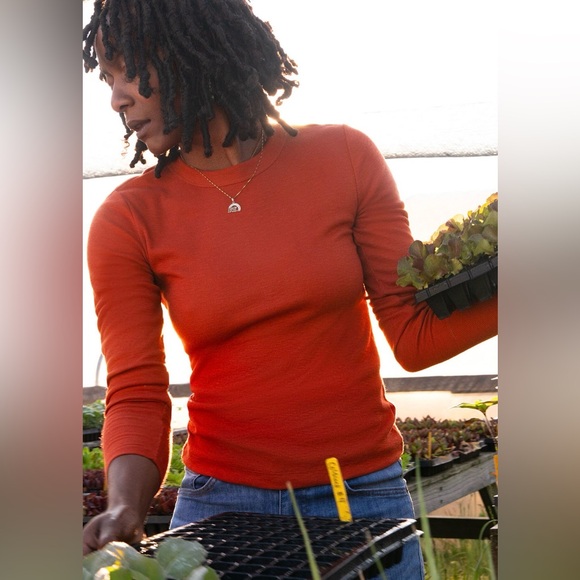 *NWT* Title Nine Pink/Purple Headlands Ribbed Long Sleeve Tee, Size Medium - Picture 3 of 12